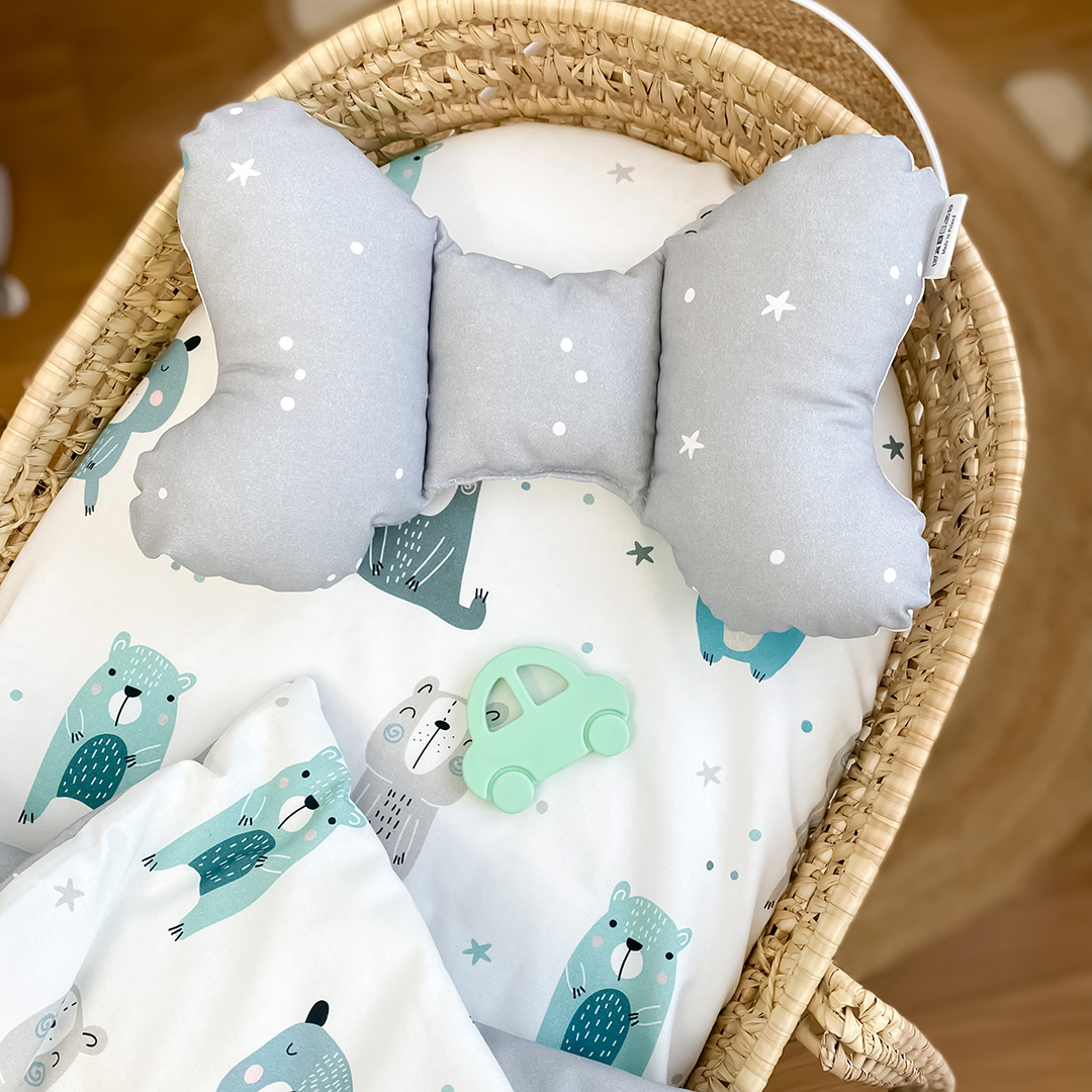 Spannbettlaken für Babywanne/Moseskorb Pastellbärchen image 2